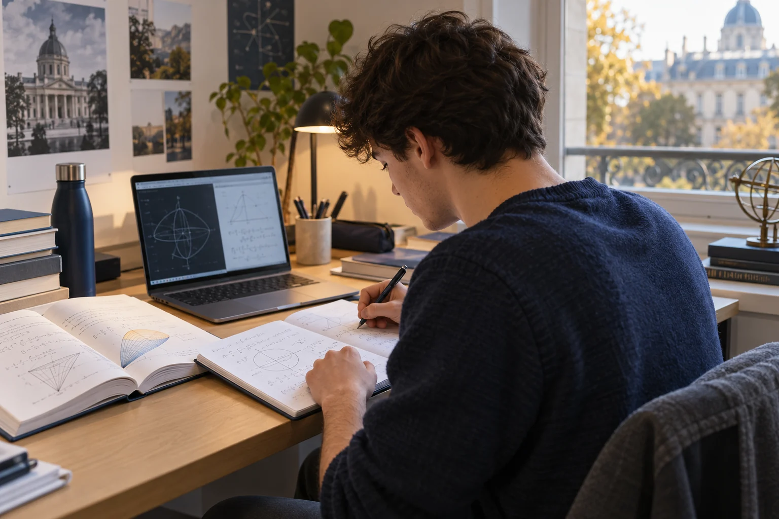 Étudiant en prépa scientifique travaillant les mathématiques et la physique